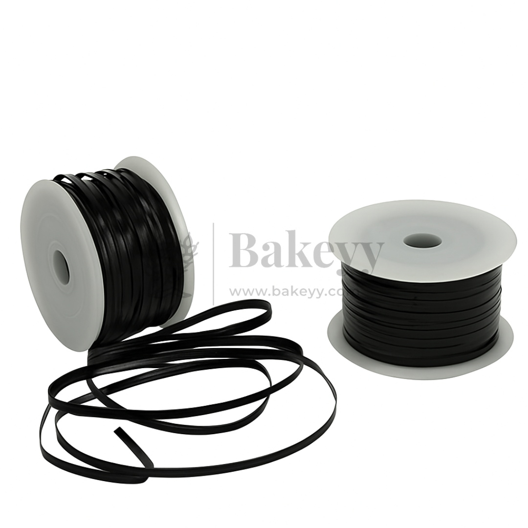 Premium Twist Tie Roll | Decorative Wire Ribbon for Festive & Bakery Packaging - Bakeyy.com - India - Premium Twist Tie Roll | Decorative Wire Ribbon for Festive & Bakery Packaging - Black