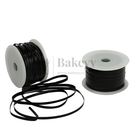 Premium Twist Tie Roll | Decorative Wire Ribbon for Festive & Bakery Packaging - Bakeyy.com - India - Premium Twist Tie Roll | Decorative Wire Ribbon for Festive & Bakery Packaging - Black