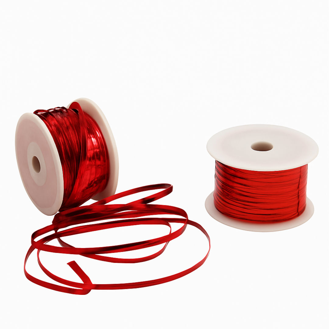 Premium Twist Tie Roll | Decorative Wire Ribbon for Festive & Bakery Packaging - Bakeyy.com - India - Premium Twist Tie Roll | Decorative Wire Ribbon for Festive & Bakery Packaging - Red