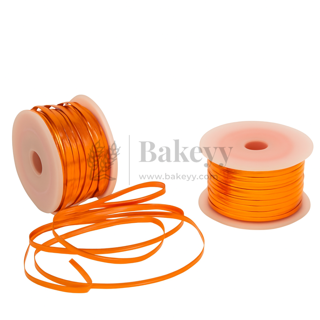 Premium Twist Tie Roll | Decorative Wire Ribbon for Festive & Bakery Packaging - Bakeyy.com - India - Premium Twist Tie Roll | Decorative Wire Ribbon for Festive & Bakery Packaging - Orange