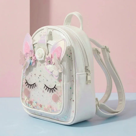 Unicorn Glitter Mini Backpack for Kids | Decorative 3D Unicorn Design | 4 Color Options | Pack of 1