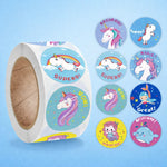 UnicornThemeRoundStickerRoll_1 - Bakeyy.com