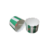 White with Green Lines | Muffin Cup | Baking Cup | 50 pcs | 5 CM - Bakeyy.com - India - White with Green Lines | Muffin Cup | Baking Cup | 50 pcs | 5 CM - Default Title