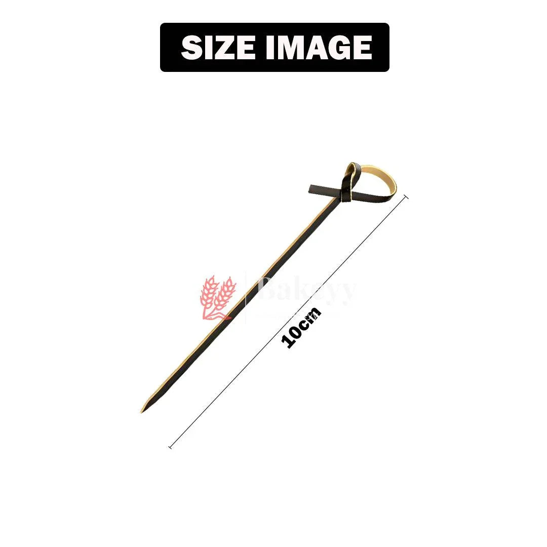 4 Inch/10cm Bamboo Knot Picks |Black Colour | Cocktail Skewers Eco Friendly Completely Biodegradable | Adding Cocktail | Pack Of 100 - Bakeyy.com - India - 4 Inch/10cm Bamboo Knot Picks |Black Colour | Cocktail Skewers Eco Friendly Completely Biodegradable | Adding Cocktail | Pack Of 100 - Default Title