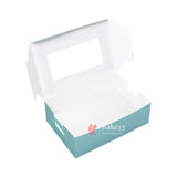 6 Cupcake Box | With Window | Sky Blue Color | - Bakeyy.com - India - 6 Cupcake Box | With Window | Sky Blue Color | - Pack of 10