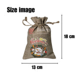 Christmas Jute Potli  Bags | Printed Potli Jute Bag (Mixed Designs) | Gift Return Gifts Bags |
