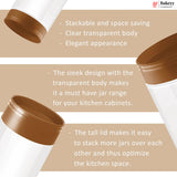 63mm-500ml Airtight Cookie Jar – Clear Plastic Storage Container  With Brown Lid| Ideal for Cookies, Nuts & Snacks | Pack Of 10