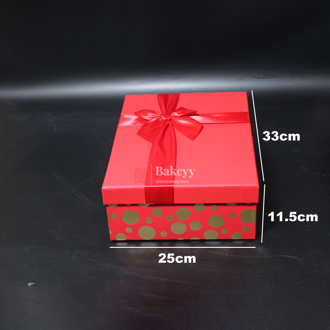 33x25x11.5 cm | Valentine Gift | Rectangle Shape Gift Box with Ribbon