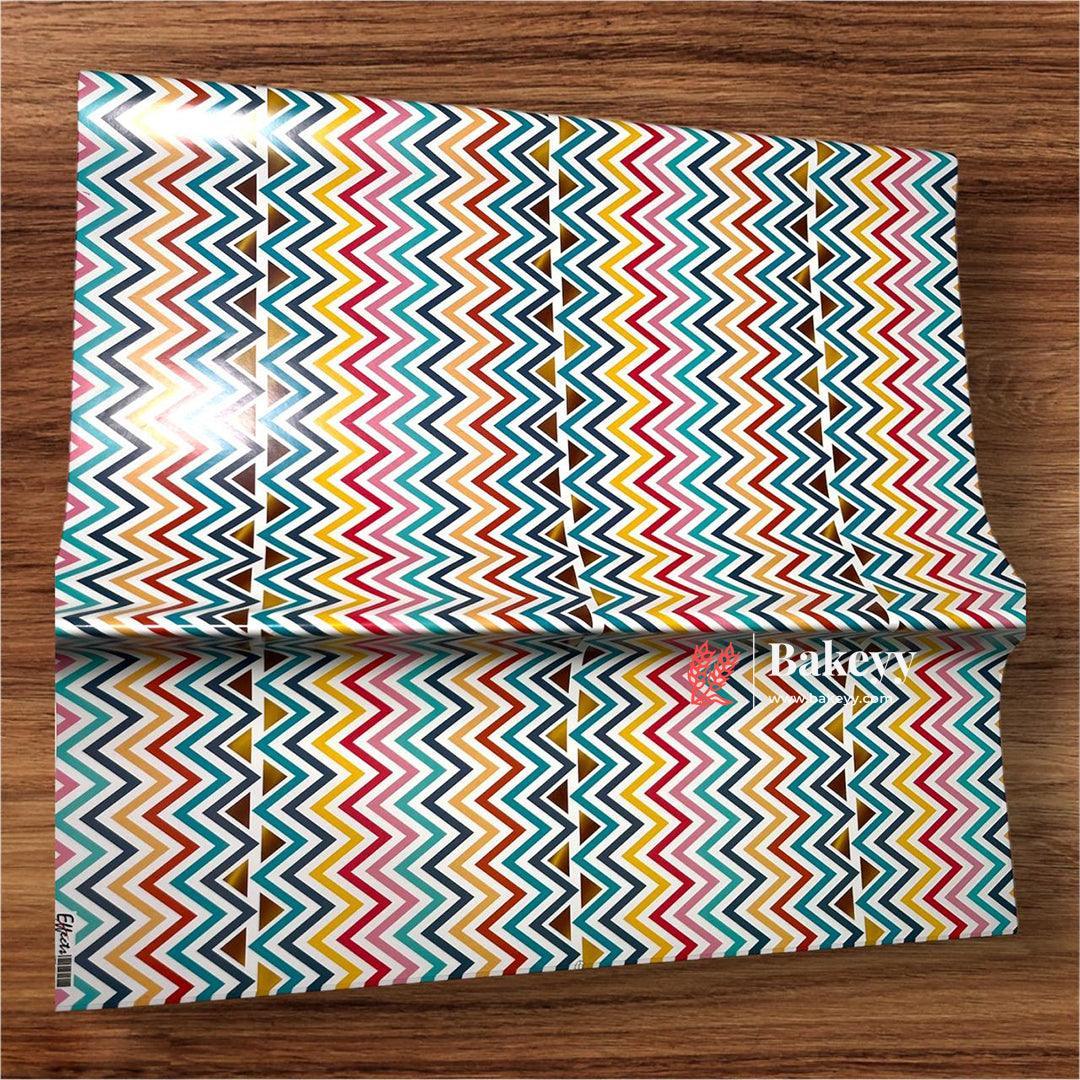 Zig Zag Design Gift Wrapping Paper| Pack of 25 - Bakeyy.com - India - Zig Zag Design Gift Wrapping Paper| Pack of 25 - Default Title