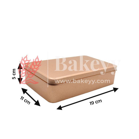 Rose Gold Rectangle Empty Decorative Tin Box | Gift Box | Chocolate Box | Sweet Box | Jewellery Box | Luxury Box | Pack of 4 | - Bakeyy.com - India - Rose Gold Rectangle Empty Decorative Tin Box | Gift Box | Chocolate Box | Sweet Box | Jewellery Box | Luxury Box | Pack of 4 | - Pack of 4