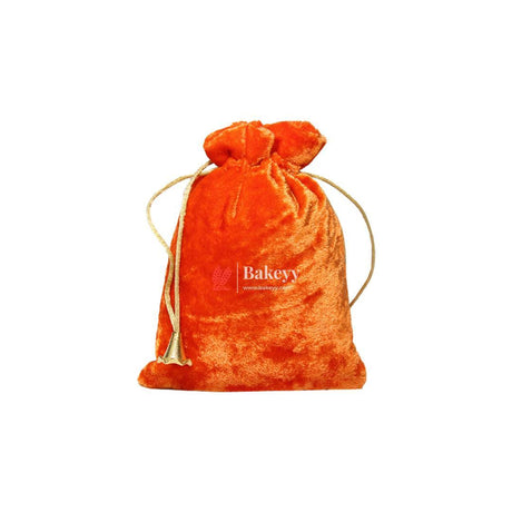 16x20 cm | Velvet Drawstring Potli Bag | Orange Colour | Pack of 10 | Luxurious Gift & Storage Pouch | - Bakeyy.com - India - 16x20 cm | Velvet Drawstring Potli Bag | Orange Colour | Pack of 10 | Luxurious Gift & Storage Pouch | - Default Title