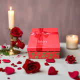 23x17x6.5 cm | Valentine Gift |Rectangle Shape Gift Box with Ribbon | Grey | Pink | White | Red