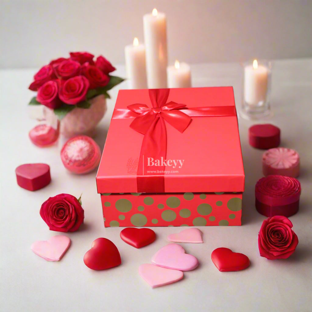 33x25x11.5 cm | Valentine Gift | Rectangle Shape Gift Box with Ribbon