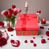 25.5x18.5x8cm Valentine Gift |Rectangle Shape Gift Box with Ribbon | Grey | Pink | White | Red