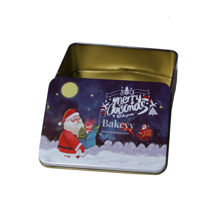 Blue With Santa | Elegant Christmas Decorative Tin Box | Gift Box | Chocolate Box | Cookie Box | Luxury Box | Pack of 6 | - Bakeyy.com - India - Blue With Santa | Elegant Christmas Decorative Tin Box | Gift Box | Chocolate Box | Cookie Box | Luxury Box | Pack of 6 | - Default Title