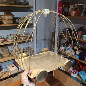 Gold Metal Bird Top Display Stand | Carriage Style Dessert & Gift Stand | Pack of 1
