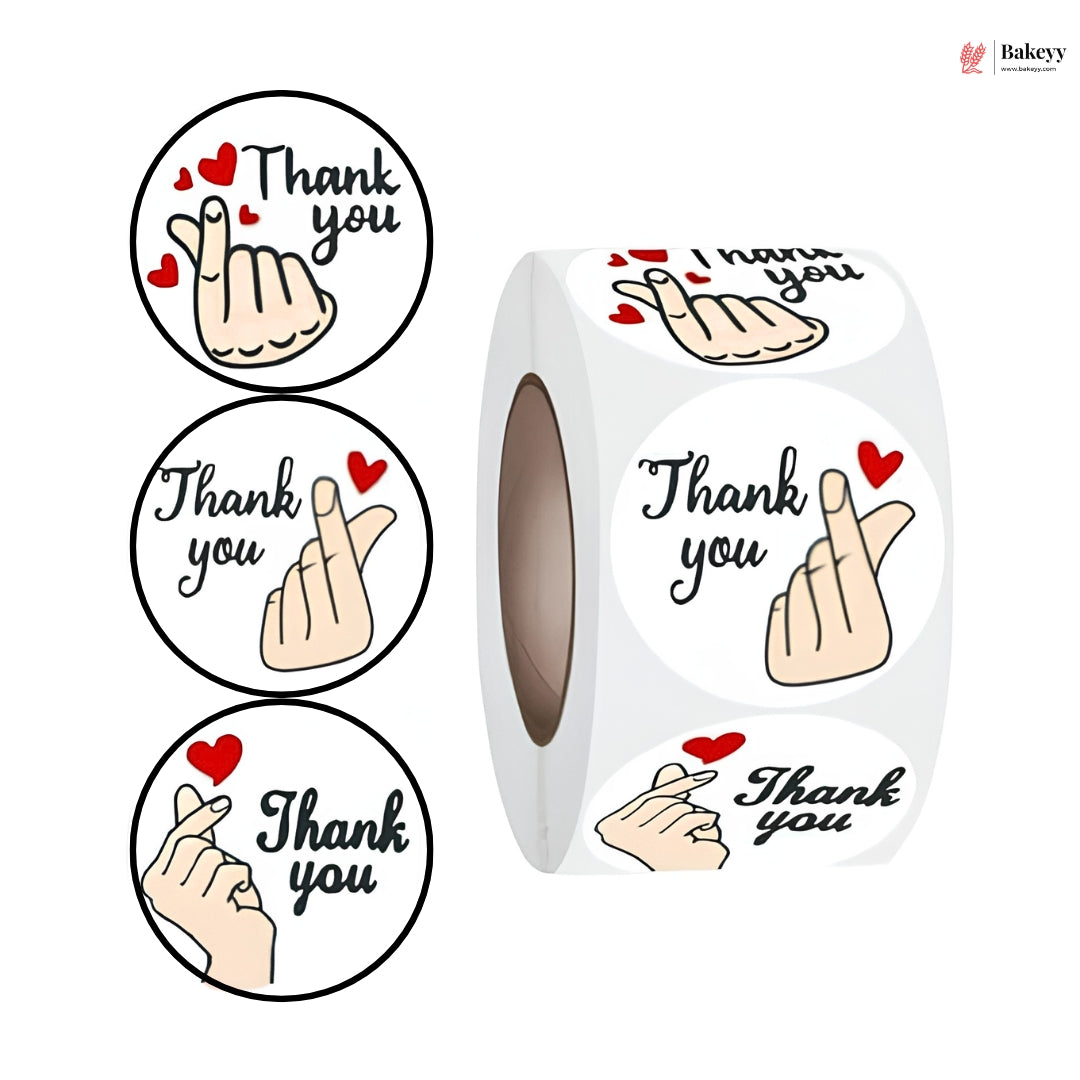 1 Inch Thank You Sticker Roll | 500 Stickers | Pack of 1
