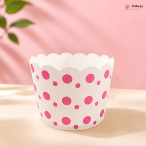 5 Cm | Dot Printed Scallop Edge Cupcake Liners | Paper Cupcake Baking Cups | Pack of 50