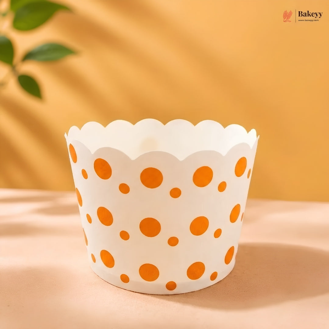 5 Cm | Dot Printed Scallop Edge Cupcake Liners | Paper Cupcake Baking Cups | Pack of 50