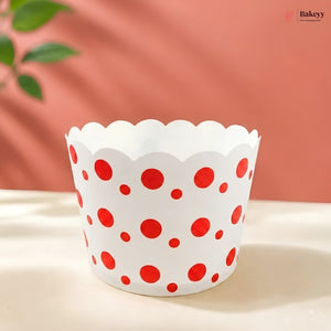 5 Cm | Dot Printed Scallop Edge Cupcake Liners | Paper Cupcake Baking Cups | Pack of 50
