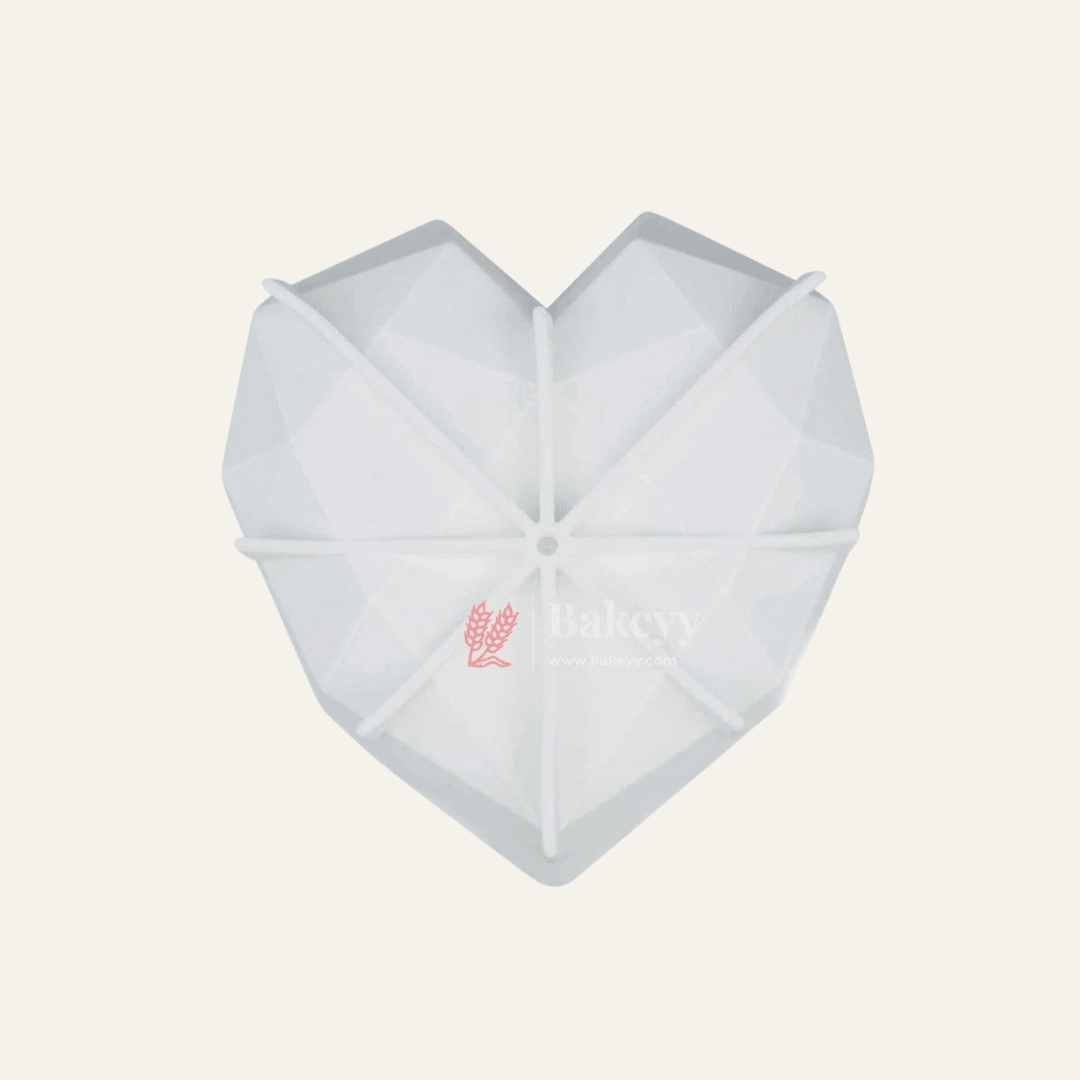 Silicon 3D Diamond Heart Entremet Cake Mould Mousse Mould - Bakeyy.com - India - Silicon 3D Diamond Heart Entremet Cake Mould Mousse Mould - Default Title