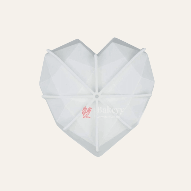 Silicon 3D Diamond Heart Entremet Cake Mould Mousse Mould - Bakeyy.com - India - Silicon 3D Diamond Heart Entremet Cake Mould Mousse Mould - Default Title