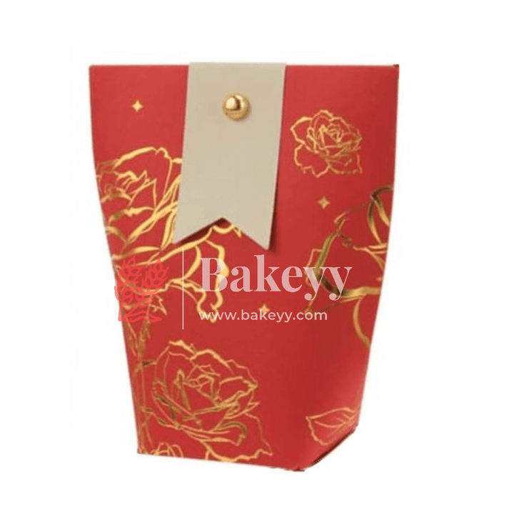 Flower Design Gift Box | Pack Of 10 | Wedding and Birthday | Candy Box | DIY | - Bakeyy.com - India - Flower Design Gift Box | Pack Of 10 | Wedding and Birthday | Candy Box | DIY | - Red