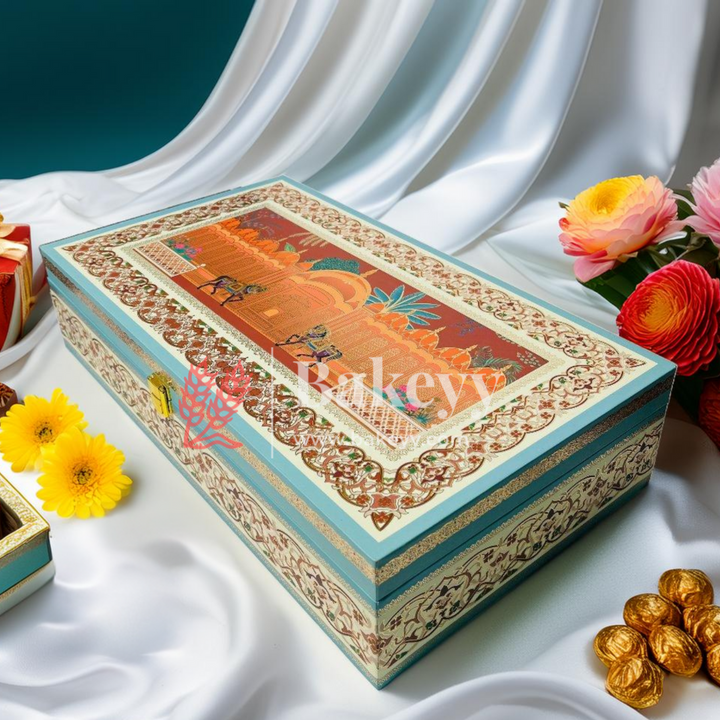 6 Jar MDF Box With Compartments | Dry Fruit Box | Return Gift Box - Bakeyy.com - India - 6 Jar MDF Box With Compartments | Dry Fruit Box | Return Gift Box - Design 2