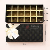 18 Cavity Hard Chocolate Box | Black Polka Dot Color | Pack of 1