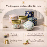 Candle Tin Round Shaped Decorative Boxes | Empty Candle Boxes | Candle Tin Box | Decorative Storage box | Pack of 1