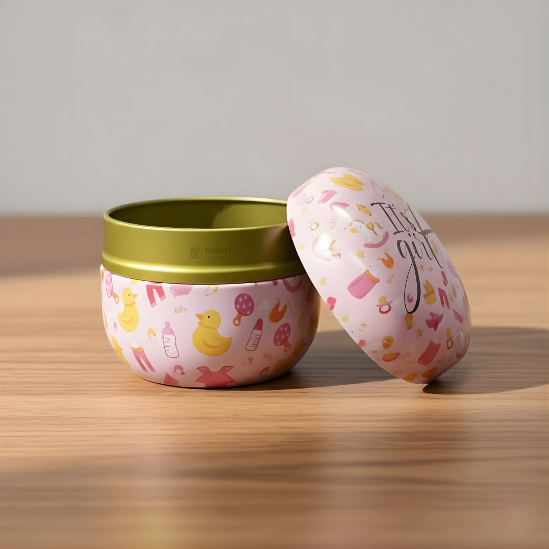 Candle Tin Round Shaped Decorative Boxes | Empty Candle Boxes | Candle Tin Box | Decorative Storage box | Pack of 1