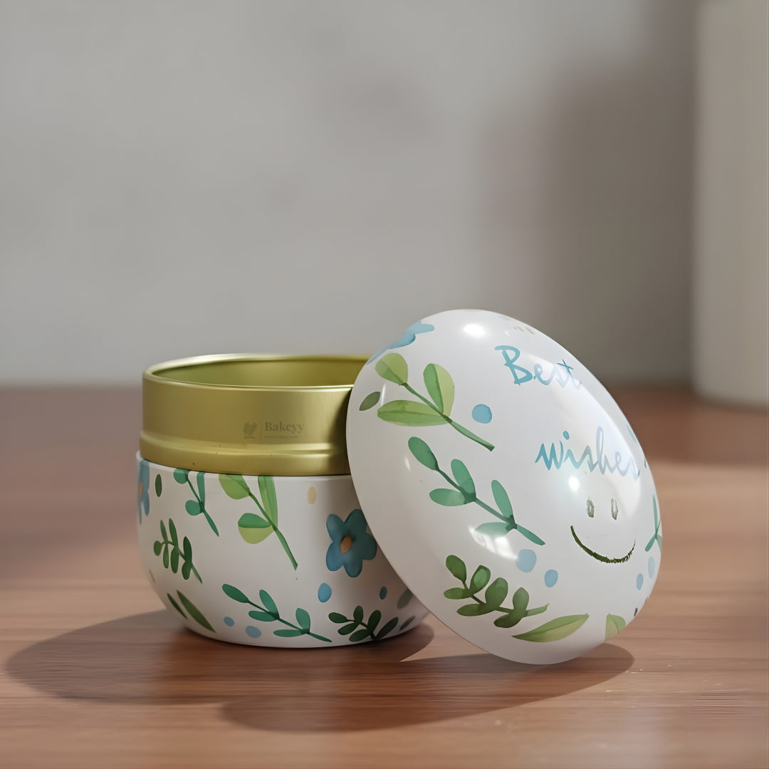 Candle Tin Round Shaped Decorative Boxes | Empty Candle Boxes | Candle Tin Box | Decorative Storage box | Pack of 1
