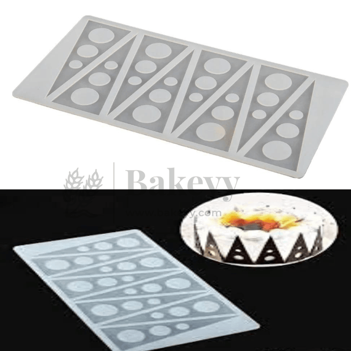 8 Cavity Triangle with 3 dots Design Shape Pattern Garnishing Sheet - Bakeyy.com