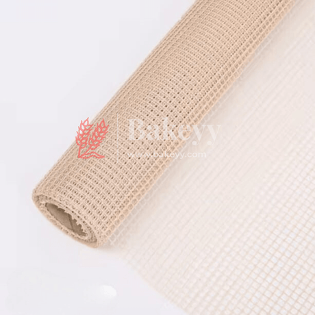 Square Mesh Florist Flower Floral Outer Bouquet Packaging Material - Bakeyy.com - India - Square Mesh Florist Flower Floral Outer Bouquet Packaging Material - Brown