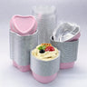 100 ml | Aluminum Foil Baking Containers with Transparent Lid | Heart Tins | Bake N Serve | Pack of 100