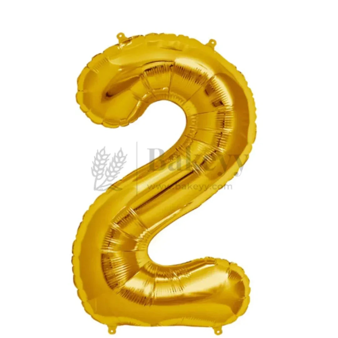 Metallic Gold Number Foil Balloon | Party Decoration | 1 Piece - Bakeyy.com - India - Metallic Gold Number Foil Balloon | Party Decoration | 1 Piece - 2 30.00