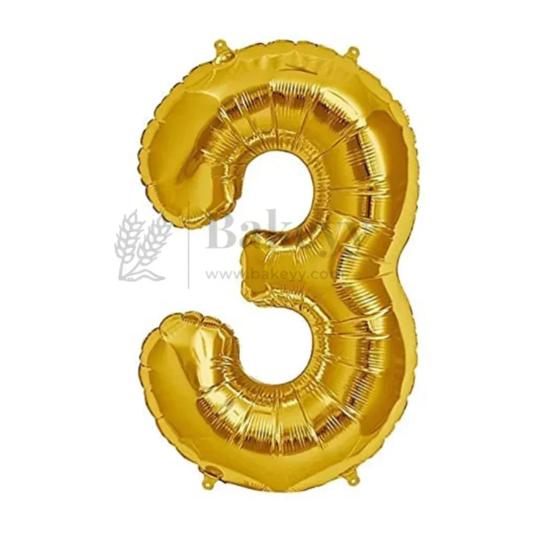 Metallic Gold Number Foil Balloon | Party Decoration | 1 Piece - Bakeyy.com - India - Metallic Gold Number Foil Balloon | Party Decoration | 1 Piece - 3 30.00