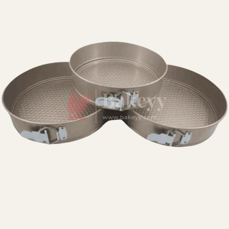 Premium Springform Cake Pan Set - 3 Pieces (Non-Stick, Leak-Proof) - Bakeyy.com - India - Premium Springform Cake Pan Set - 3 Pieces (Non-Stick, Leak-Proof) - Default Title