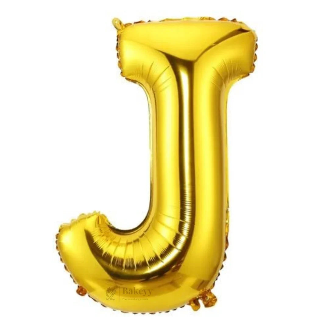 Metallic Gold Alphabet Foil Balloon | Party Decoration | 1 Piece - Bakeyy.com - India - Metallic Gold Alphabet Foil Balloon | Party Decoration | 1 Piece - J 30.00