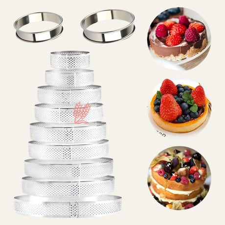 Perforated Round Tart Ring | Round | Set of 9 - Bakeyy.com - India - Perforated Round Tart Ring | Round | Set of 9 - Default Title