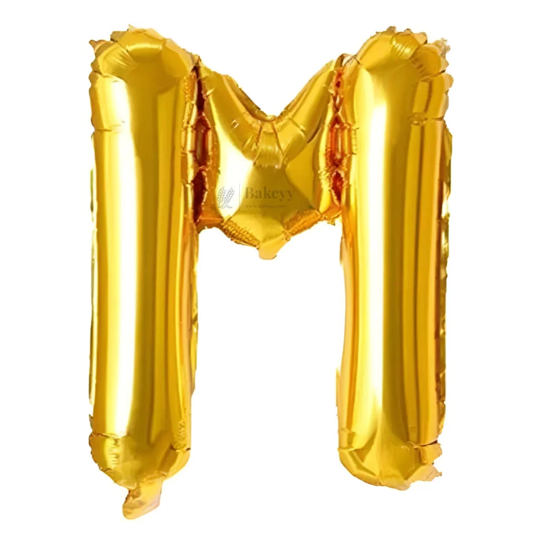 Metallic Gold Alphabet Foil Balloon | Party Decoration | 1 Piece - Bakeyy.com - India - Metallic Gold Alphabet Foil Balloon | Party Decoration | 1 Piece - M 30.00