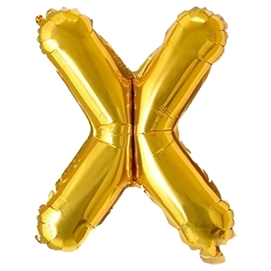 Metallic Gold Alphabet Foil Balloon | Party Decoration | 1 Piece - Bakeyy.com - India - Metallic Gold Alphabet Foil Balloon | Party Decoration | 1 Piece - X 30.00