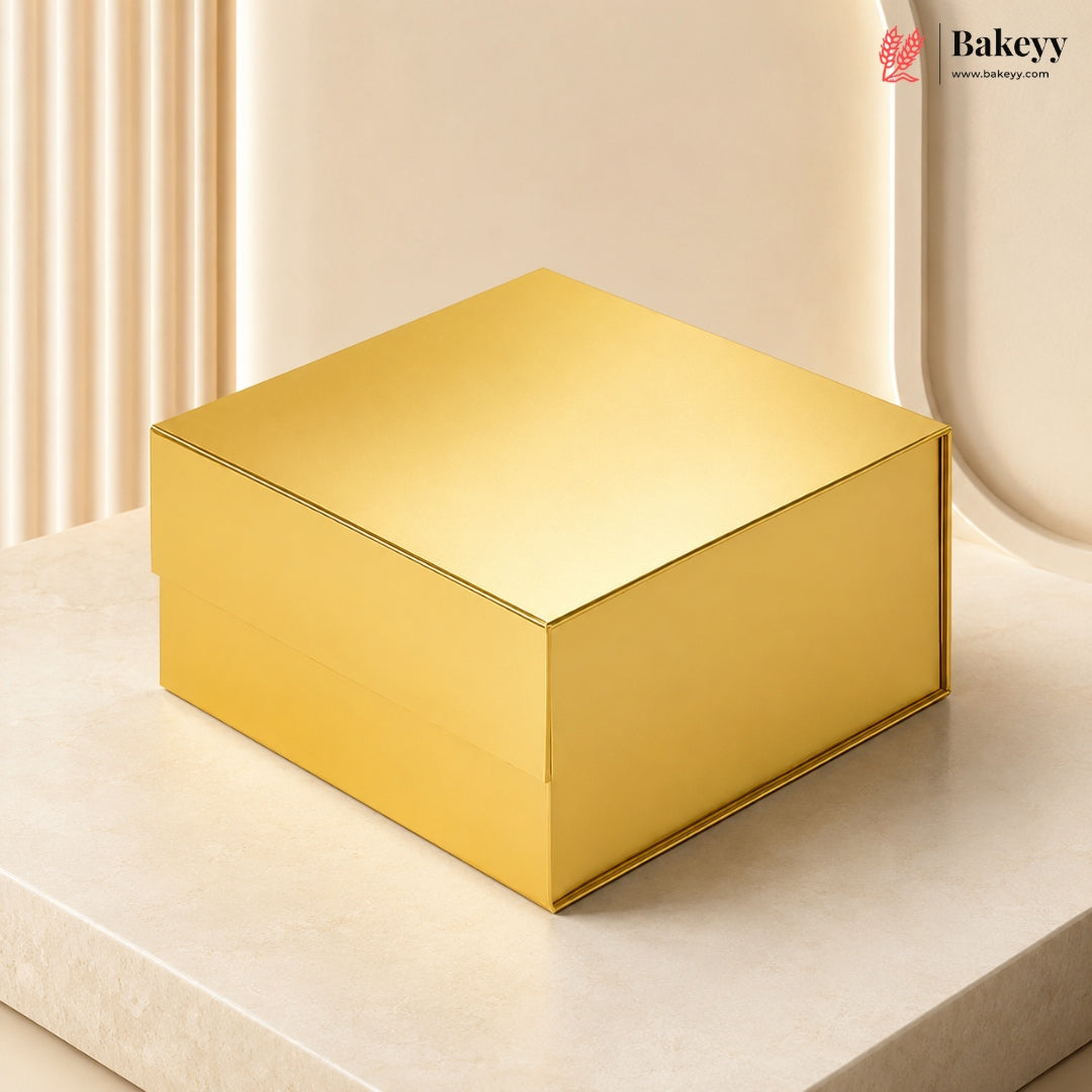 Premium Gold Collapsible Hamper Box with Magnetic Lid | Pack of 1