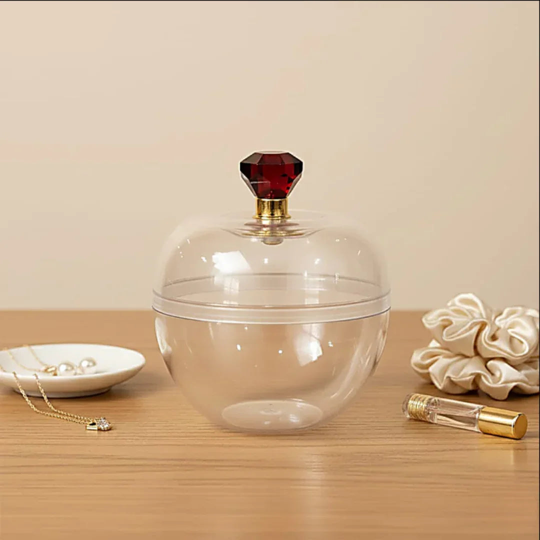 Clear Round Plastic Box with Crystal Top Knob | Clear Display Container | Transparent Apple Shape Box Container | Pack of 12 - Bakeyy.com - India - Clear Round Plastic Box with Crystal Top Knob | Clear Display Container | Transparent Apple Shape Box Container | Pack of 12 - Default Title 300.00