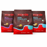 Morde Chocolate Discs Pack | Dark, Milk & White Chocolate for Baking, Moulding & Desserts | 2.5 Kg