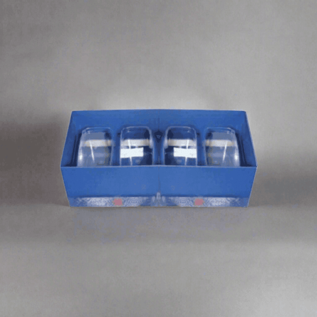 Four Transparent Jar Rigid Hamper Box - Bakeyy.com - India - Four Transparent Jar Rigid Hamper Box - Blue / Pack Of 1