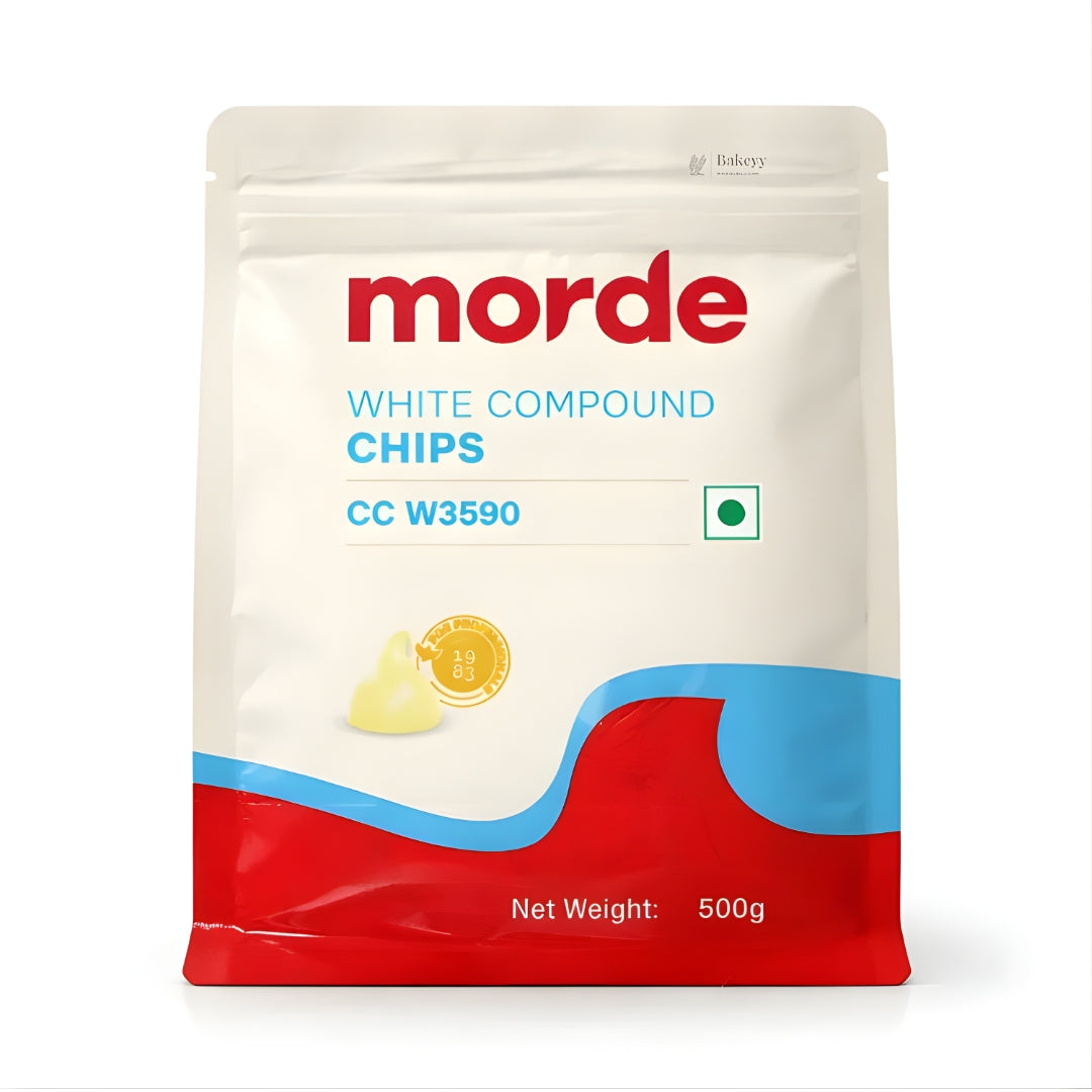 Morde White Compound Chips | Smooth Melting Baking Chocolate Chips | Resealable Pack (500g) | Pack of 1