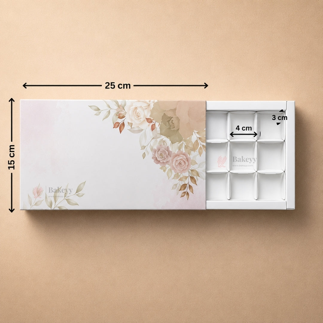 Elegant Floral Chocolate Gift Box with Inner Tray | Gift Box | Multipurpose Box | Pack of 10