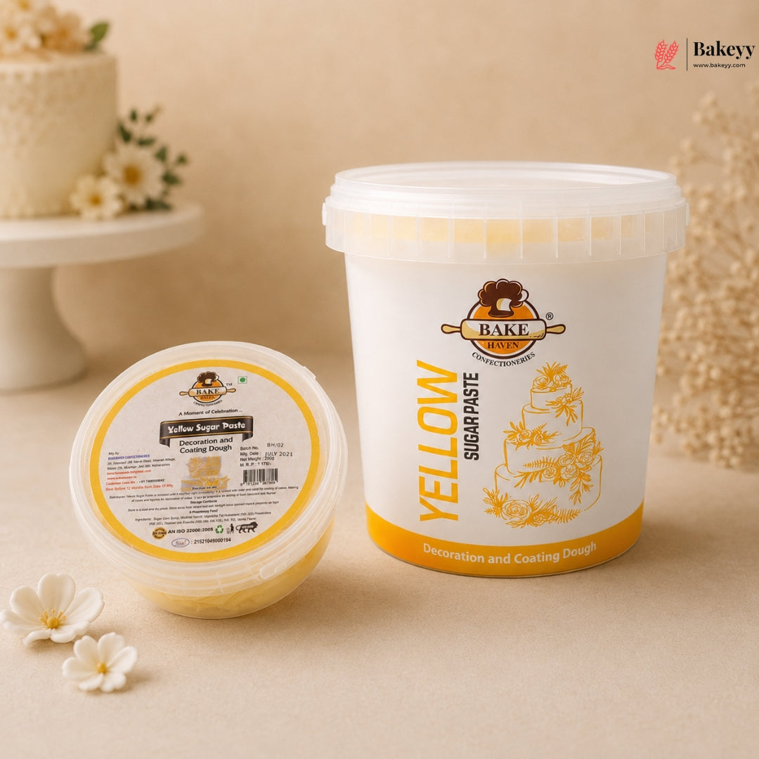 Bake Haven | Yellow Sugar Paste | 200g and 1 Kg | Pack of 1