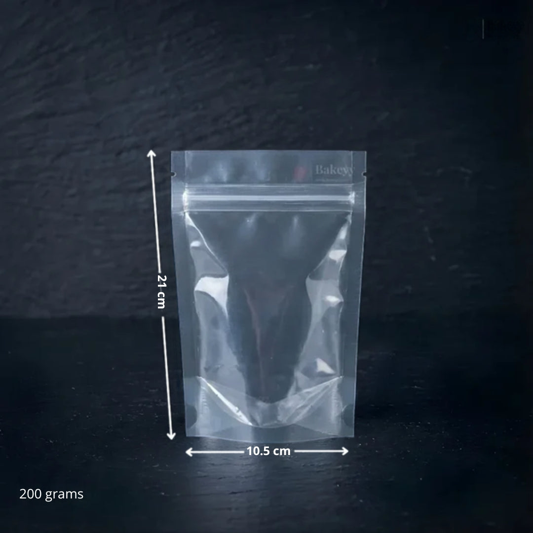 100 GSM Clear Stand-up Ziplock Pouch  | Zip Lock Standing Pouch | Pack of 100